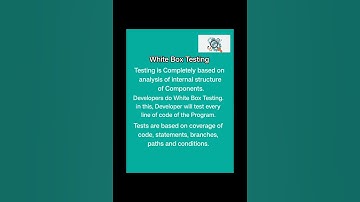 What is White box Testing| WBT Techniques| Manual Testing #shorts #youtubeshort #softwaretesting