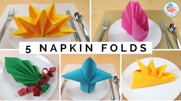 How to fold a Paper Napkin into a Flower Bud – Food and Tools