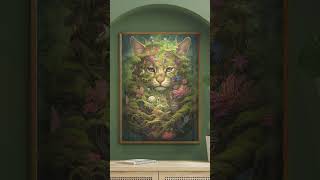 Imagine Art with Midjourney. #etsy #printableart #aiart #cat #catart #enchanted