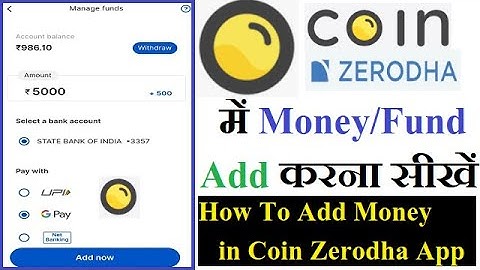 How To Add Money in Coin Zerodha App | Coin Zerodha App Me Money/Funds Add Kaise Karen 2022