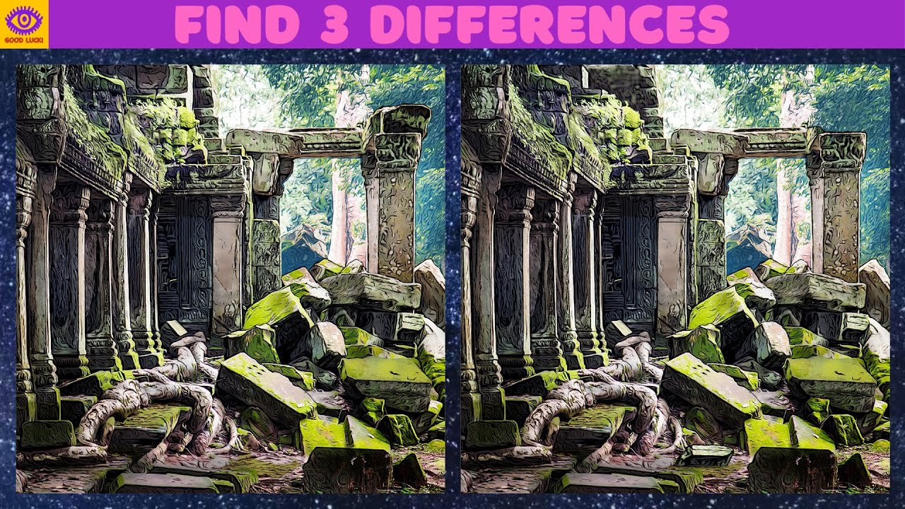 【Find the Difference】 Brain Game Puzzle "Ruins of the World" 123