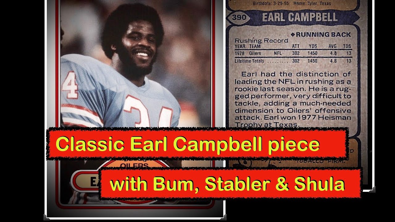 EARL CAMPBELL  Houston Oilers 1980 Wilson Throwback NFL Football