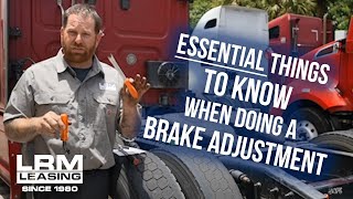 How to adjust semi truck brakes  LRM