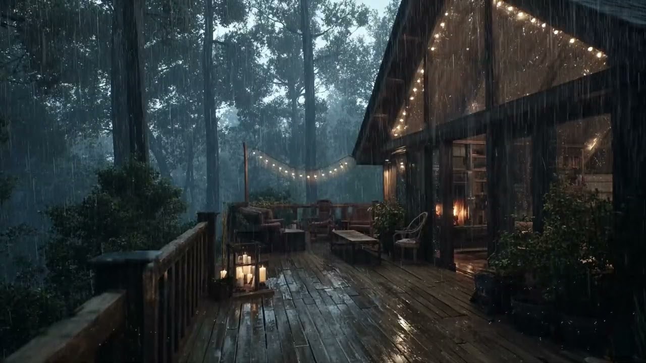 Deep Relaxing Rain 🌧️ Heavy Rain in Mountain View Bedroom at Night