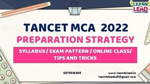 TANCET 2022 | TANCET MCA 2022 PREPARATION STRATEGY