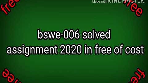 bswe 006 solved assignment 2019-20