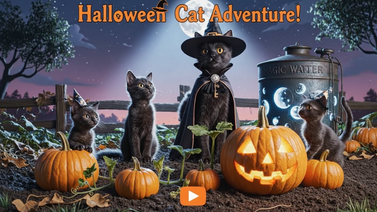 Catmon Cutest Pumpkin Cat Ever Gets Treats | Cute Halloween ASMR 🐱🎃