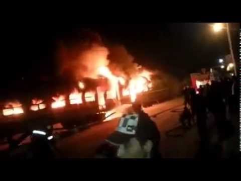 حريق قطار الزقازيق طنطا في محطه زفتي 2015