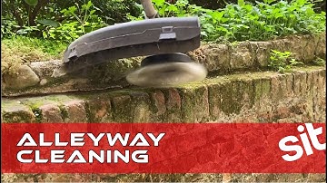 Alleyway cleaning with REGULAR String Trimmer Brush and brass wire SPID - SITBRUSH