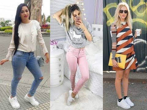 moda tenis blancos mujer