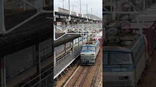 EF66_123到着　EF210貨物列車桃太郎通過　東福山駅JR貨物　山陽本線　2022.11.30　