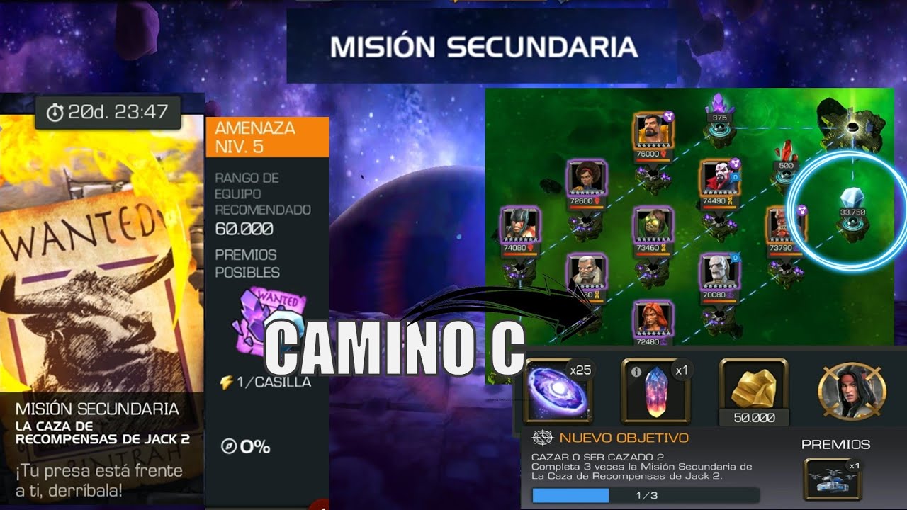 Semana 2 -  Mision secundaria RECOMPENSAS DE JACK - CAMINO C + DANI MOONSTAR DE GRATIFICACIONES MCOC