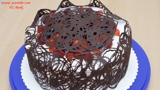 Ягодный торт с шоколадным кружевом | Украшение тортов | Berry cake with chocolate lace Ягодный торт с шоколадным кружевом | Украшение тортов | Berry cake with chocolate lace