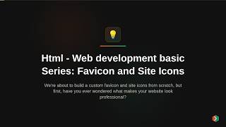 Html - Web development basic Series: Favicon and Site Icons