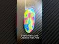 Glitter Unicorn Stamping Nail Art with Dry-Coloring of Neon Pigment and Glitter over Sticky Base Gel