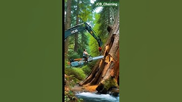 Dangerous Tree Cutting Rescue Shot on Camera! 😱🌲#shorts #chainsaw#jcb#excavator #viral#treecutting