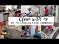 ** New** Motivating Clean with me using Dollar Tree products | DOLLAR TREE HAUL | Budgetfam