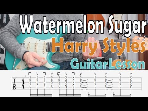 watermelon-sugar,-harry-styles,-guitar-lesson,-chords,-strumming-pattern,-tab
