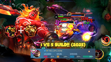 LAPU LAPU 1 VS 5 BUILD GAMEPLAY!! (2025)