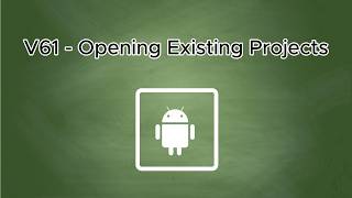 V61 Opening Existing Projects