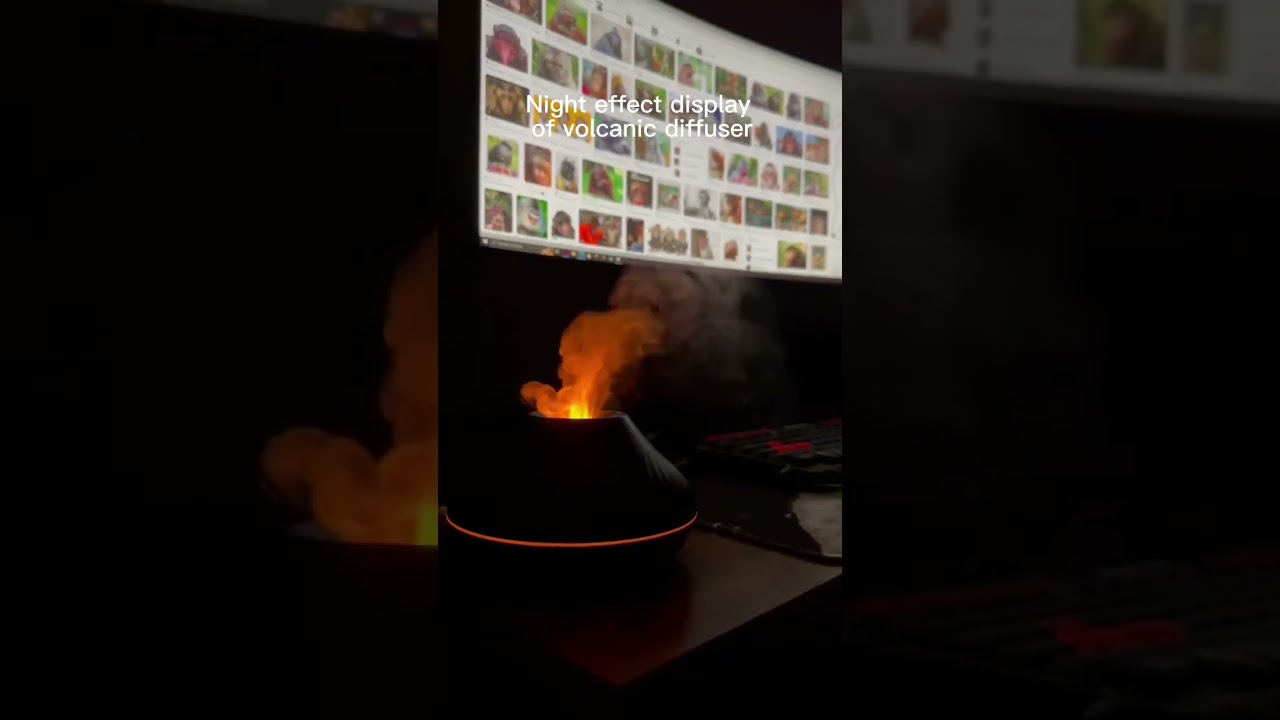 Volcano 3D Flame Humidifier Colorful Fire Essential Oil Sprayer Diffuser For Gifts Home Room