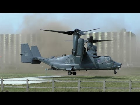 USAF CV-22 Osprey Visiting & Destroying Addenbrookes Hospital Helipad