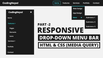 Responsive Drop-down Menu Bar (Part -2) | HTML &  CSS