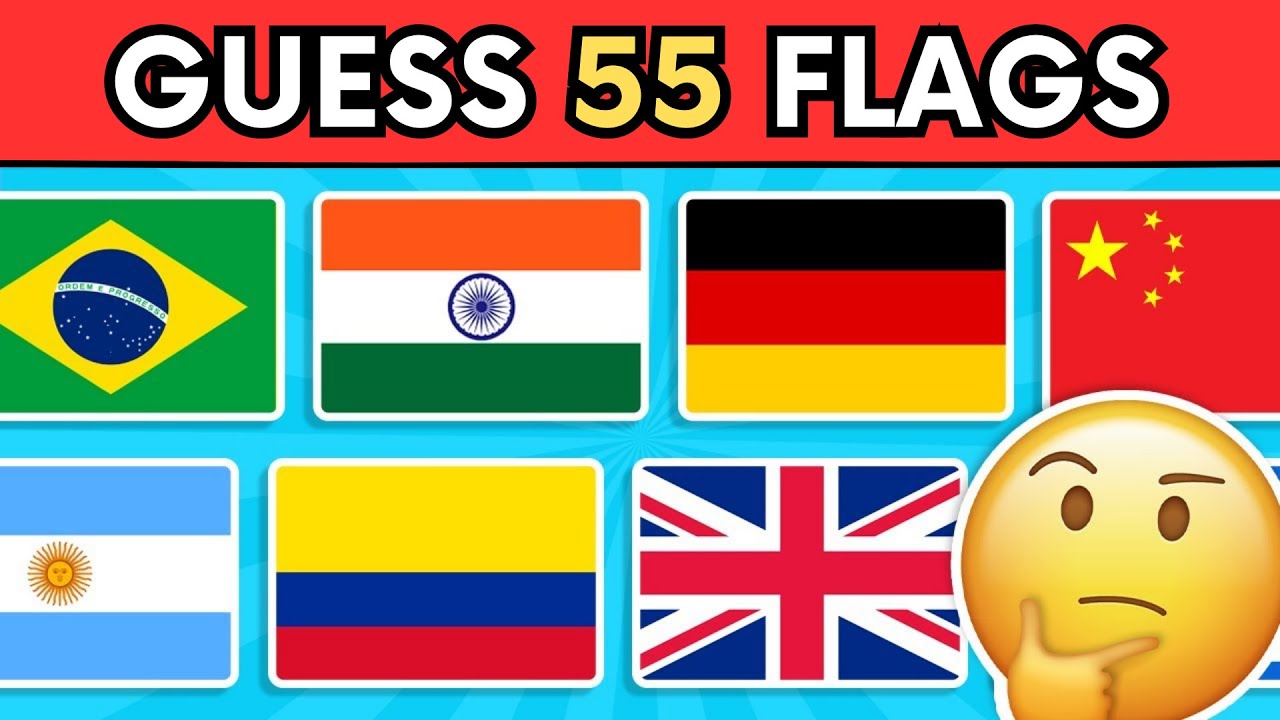 Guess The Flag Quiz 🚩|| 55 Country Flag Quiz - YouTube