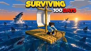 I Survived 100 Days on a TINY RAFT in Minecraft!