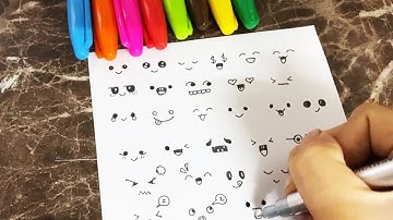 Cách vẽ biểu tưởng cảm xúc | Cute Doodle Faces | How to draw different emotions