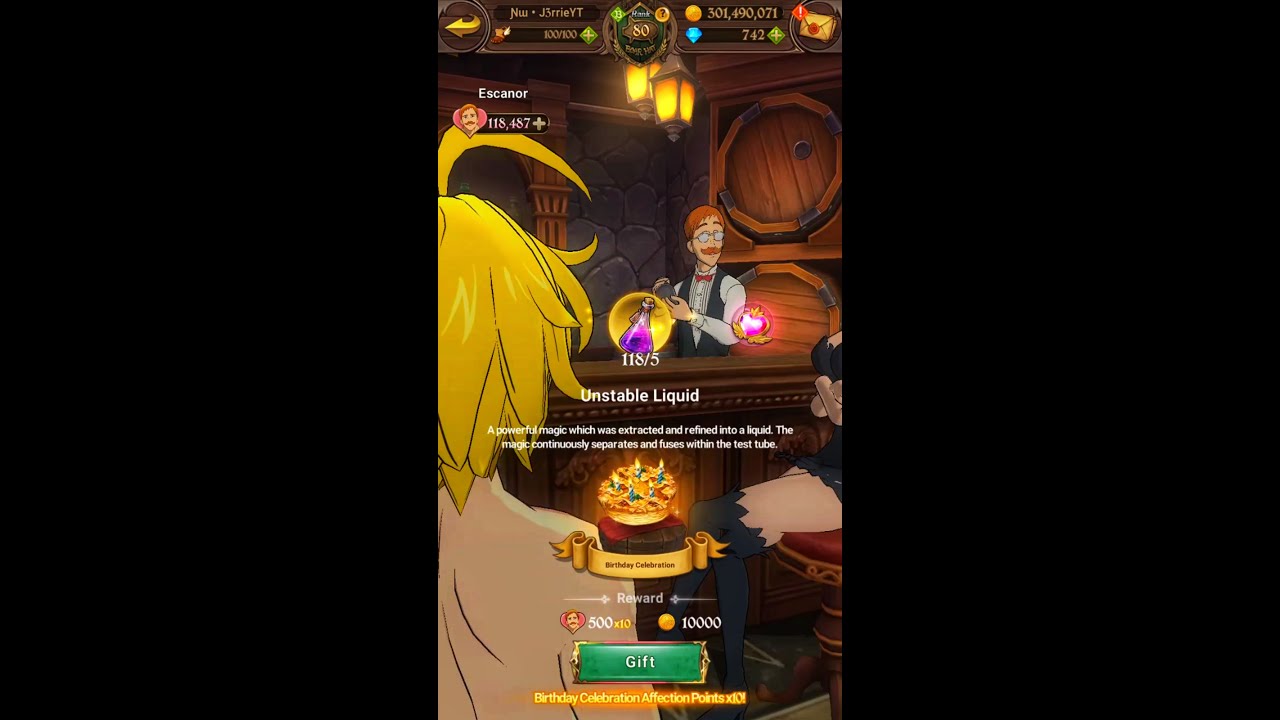 Happy Birthday Escanor | July 1st | Easy 5000+ Affection