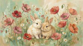 4K Easter Bunny Duo 🌸 Spring Meadow Frame TV Art | Oil Painting Screensaver • 5 Hours No Music screenshot 5