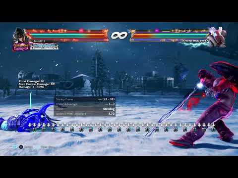 Funny: Devil Jin d+1+2 Ground Laser Stomp Moves Backwards! Out of Range Post b+2,1,uf Ver 5 Tekken 7