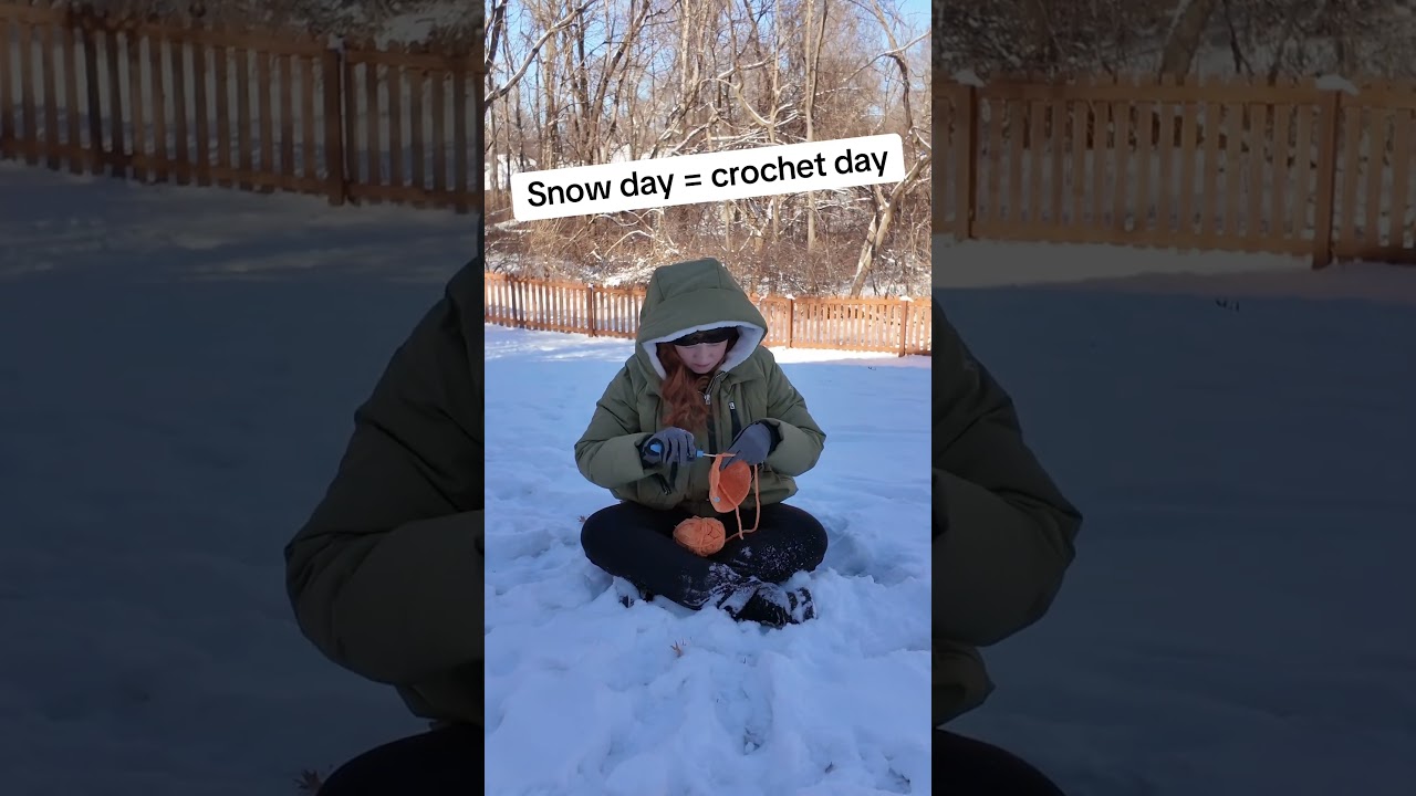 Snow day = crochet day #crochet #crochettok #crochetlife #snowday