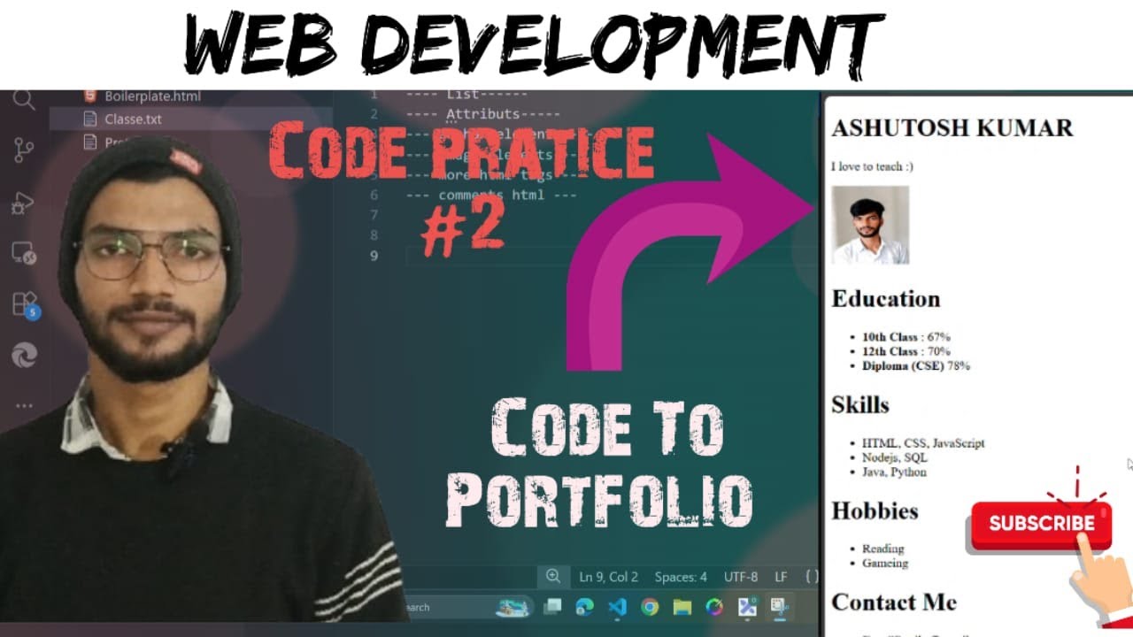 Code to Portfolio Website 🔥 Web Development Project for Beginners | Ashutosh Sir