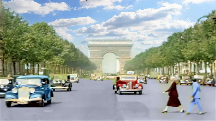 Paris, France 1930s in color [60fps, Remastered] w...