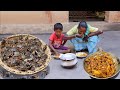 our santali grand mother cooking and eating  village famous SMALL CRAB CURRY recipe||rural india