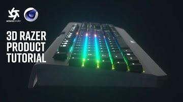3D Razer Blackwidow Keyboard | C4D, Octane