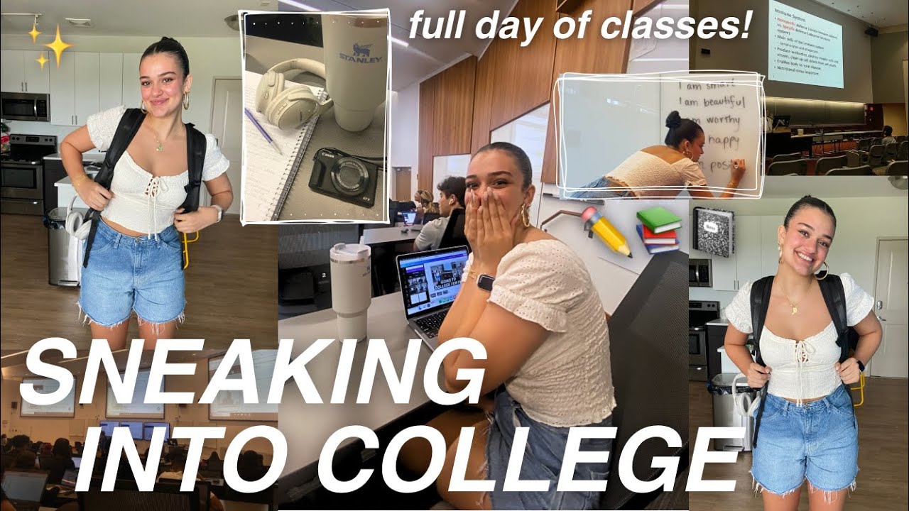 SNEAKING INTO COLLEGE! full day of classes 🤫📓 ️📚 YouTube