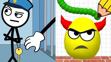 Thief Puzzle: to pass a level vs Draw To Smash: Logic puzzle - Satisfying ASMR Gameplay All Level