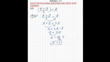 Linear Equation : Solve (t + 8)/3 = t and check your answer