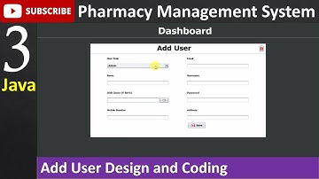 3. Pharmacy Management System in java - Add User Page (JFrame, Mysql Database, Netbeans IDE)