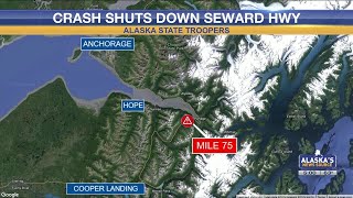 Seward Highway closed due to collision at mile 75