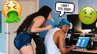 THROWING UP On My BOYFRIEND While He Works!! *Funny Reaction*