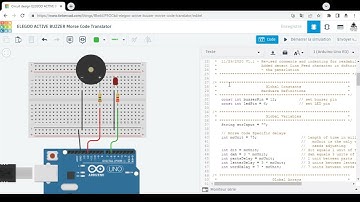 ELEGOO ACTIVE BUZZER Morse Code Translator TinkerCad + Arduino