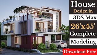 How to Design a Exterior in 3DS Max | Duplex House Design