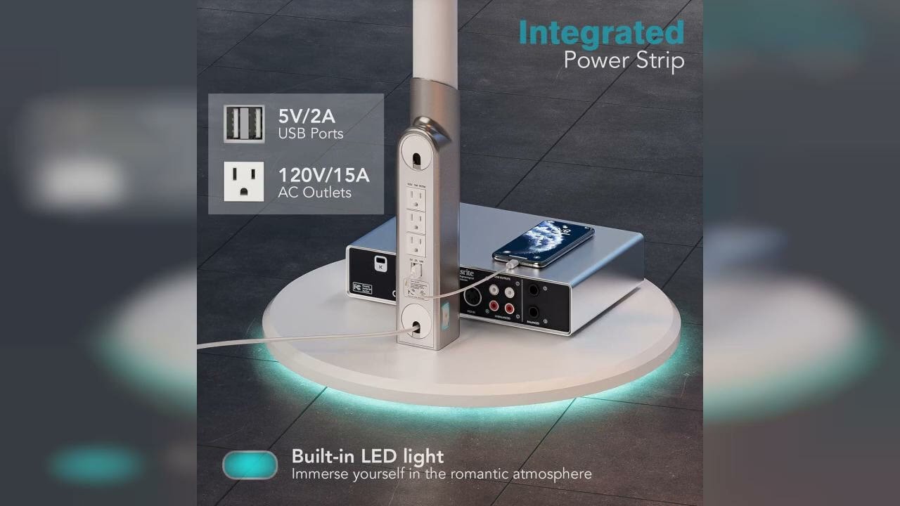 Review: Floor Mobile TV Stand with Power Outlet, Rolling TV Cart for 27-65 Inch OLED LED Monit...