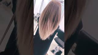 صبغة اشقر رمادي فاتح مموج مع موڤ خفيف  Ruqayyah Saleh||#hairstyle ||#youtubeshorts ||#short