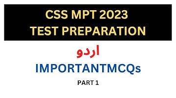 Urdu Important MCQs Part 1 | CSS MPT 2023 Test Preparation
