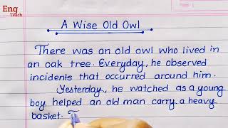 A Wise Old Owl | A wise old Owl short story | Moral story | English story | story|writing|Eng Teach